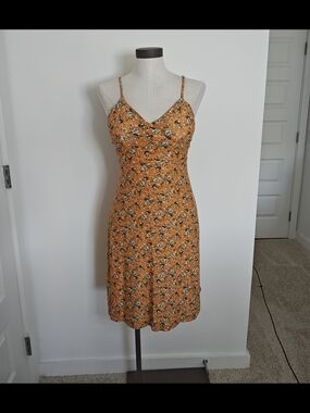 Floral Spaghetti-Strap midi  Sundress | S |